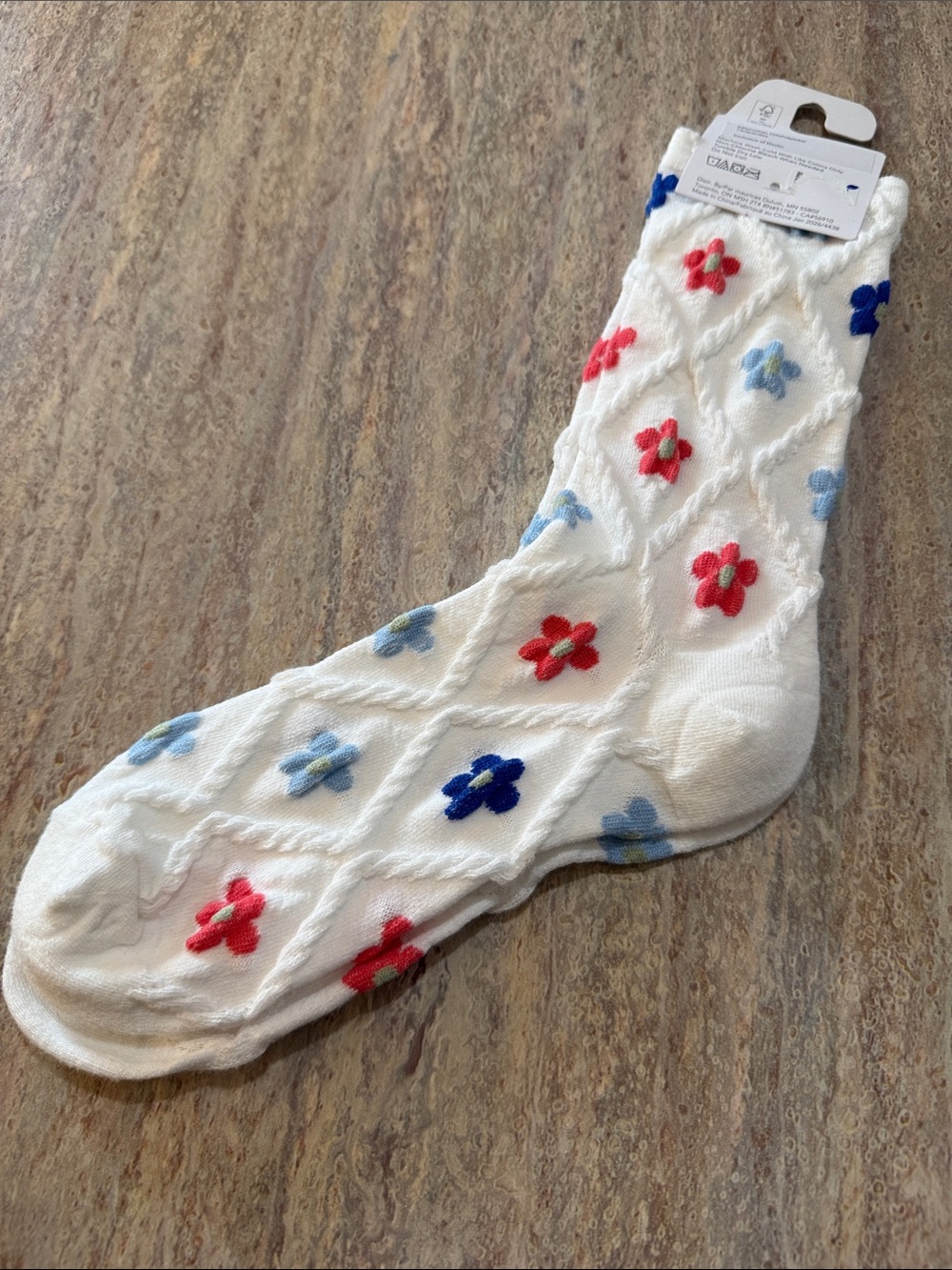 NEW Socks with Multi-Color Floral Pattern - Picture 2 of 3